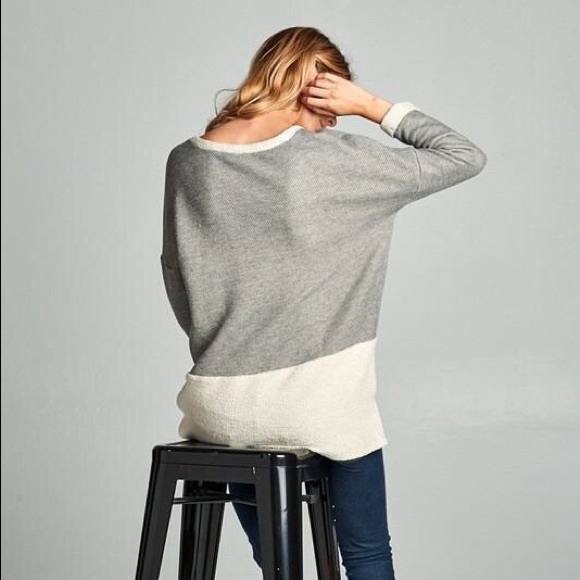 French Terry Pocket Colorblock Sweater - Picture 3 of 4